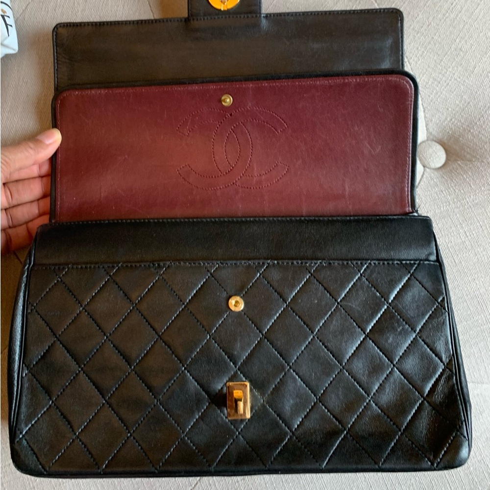 Beautiful Vintage Mademoiselle Chanel Medium Double Flap - Black Lambskin - Picture 5 of 16